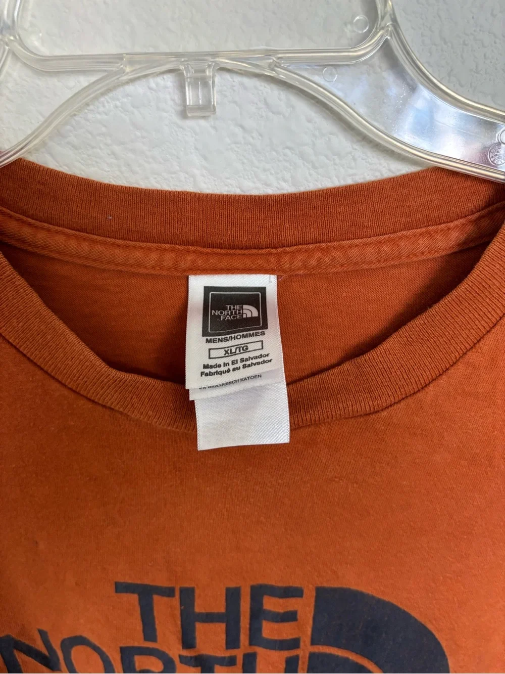 The North Face Men's Rust Orange Tee with Dark Logo - Picture 2 of 2